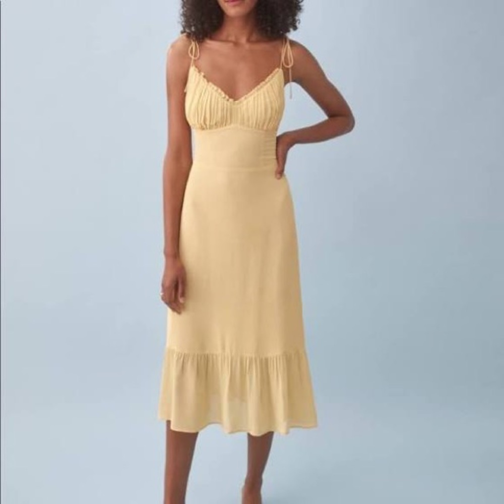 Reformation Embry Dress in Yellow